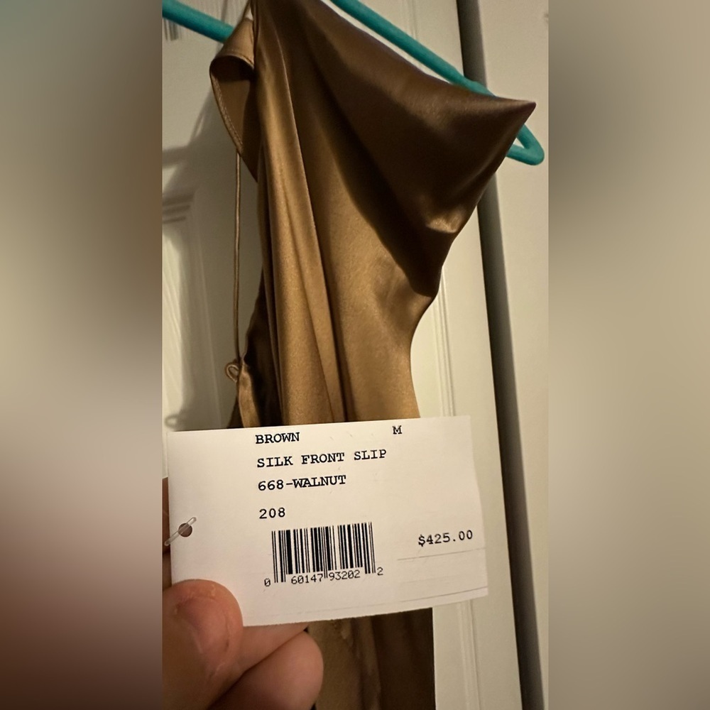 SOLD OUT KES Juno Silk Slip Dress Walnut Brown NWT M - Picture 6 of 12